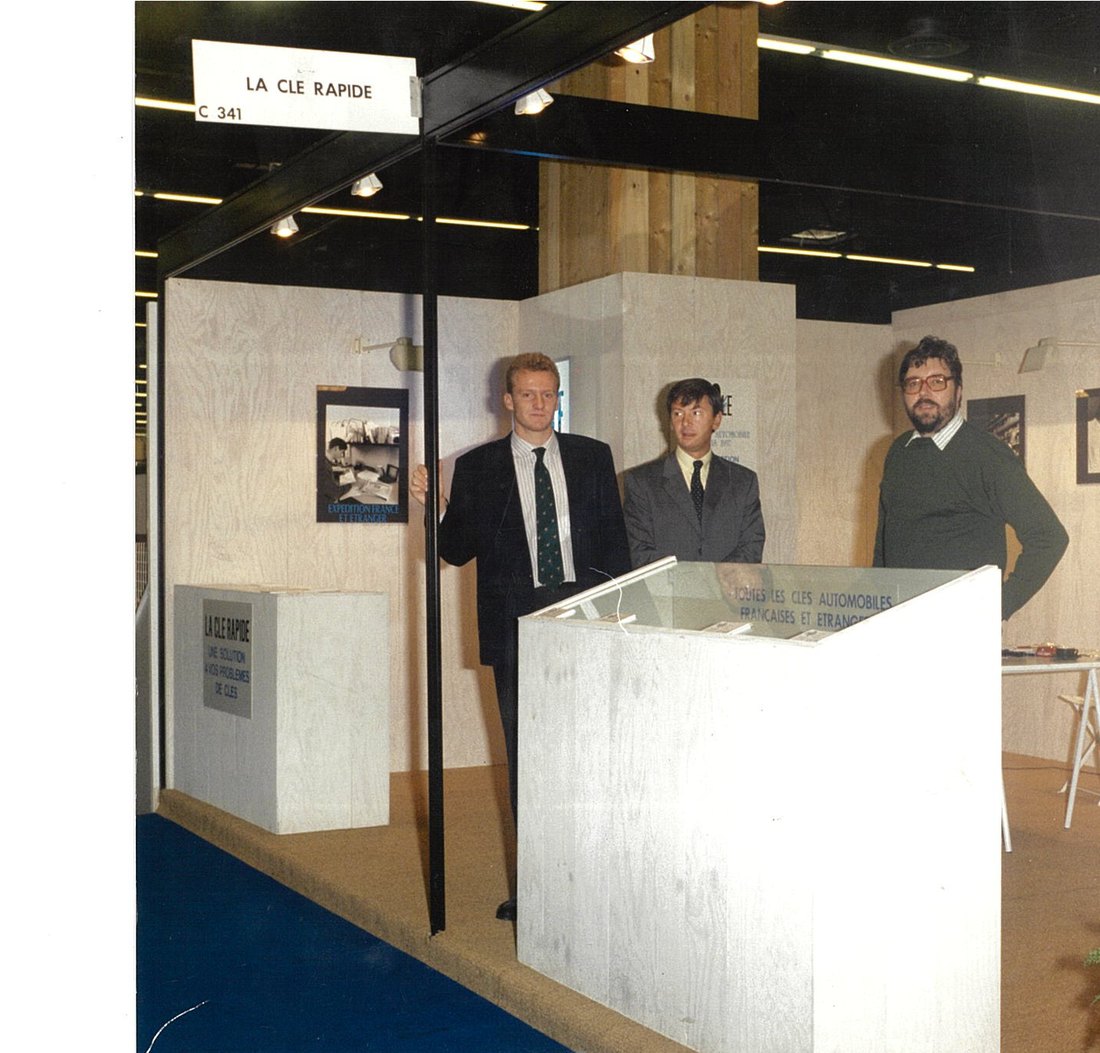 Le stand La Clé Rapide au Mondial de l'Automobile, Paris 1992