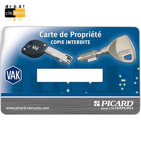 CARTE DE PROPRIETE PICARD