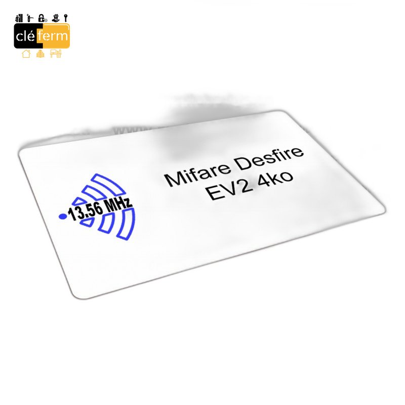 LOT DE 100 BADGES MIFARE DESFIRE 4k-NUMEROTE