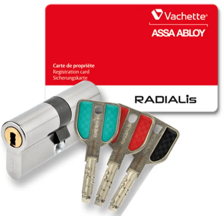 7101NT RADIALIS_CYLINDRE 2 ENTREES NICKELE 112,5X32,5 - 3 CLE(S) PG+PP