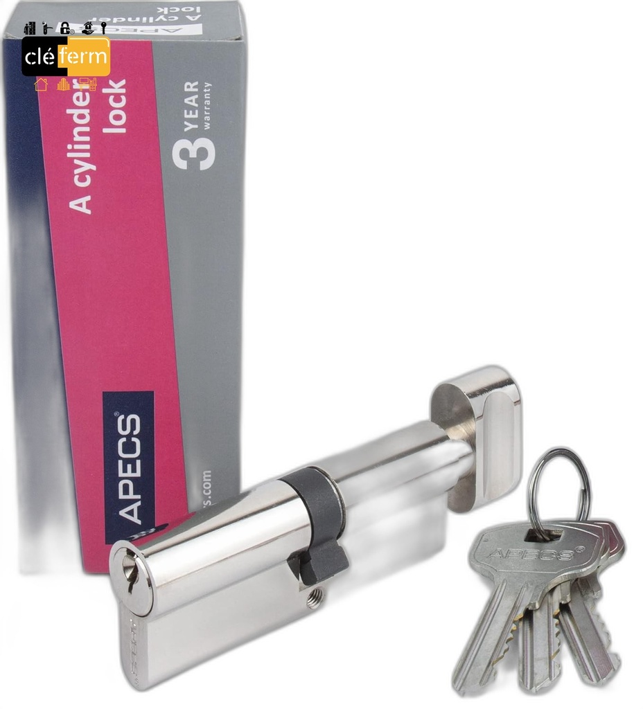 CYL.EURO. BKS50 PREM 40X55 BOUTON - 3 CLES