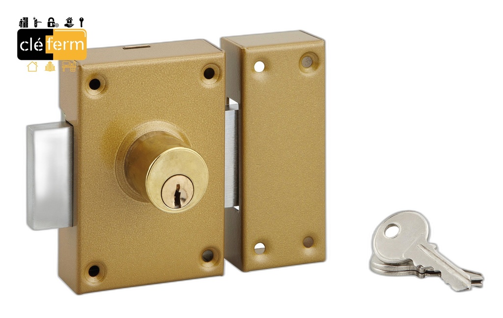 VERROU A PLAQUER-H120-DORE