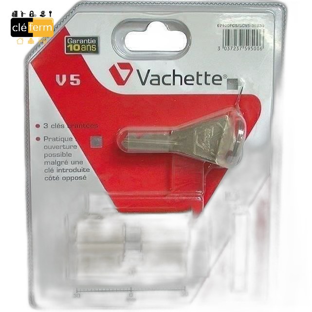 CYL.EURO. VACHETTE 35X35 LAITON - 3 CLES
