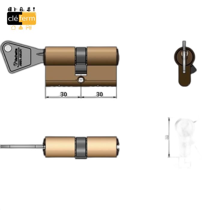 CYLINDRE GEM5 30X30 DE LAITON