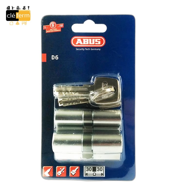 CYL.EURO. ABUS D6 30X30 BOUTON - 5 CLES