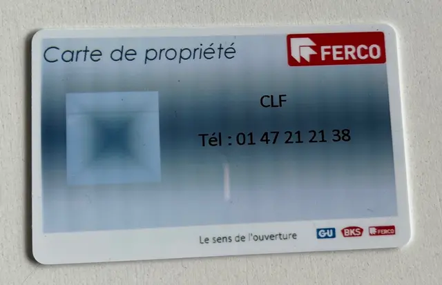CARTE DE PROP PERSO CLEFERM/BKS