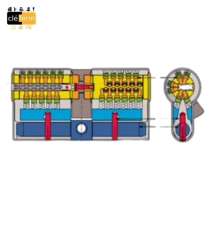 CYL.EURO. RADIAL NT 32.5X32.5 BOUTON SUR PG/PP-3 CLES