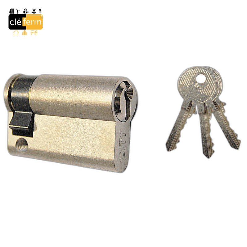 DEMI-CYL.EURO. FTH 10X30  NICKELE SUR PG/PP  - 3 CLES