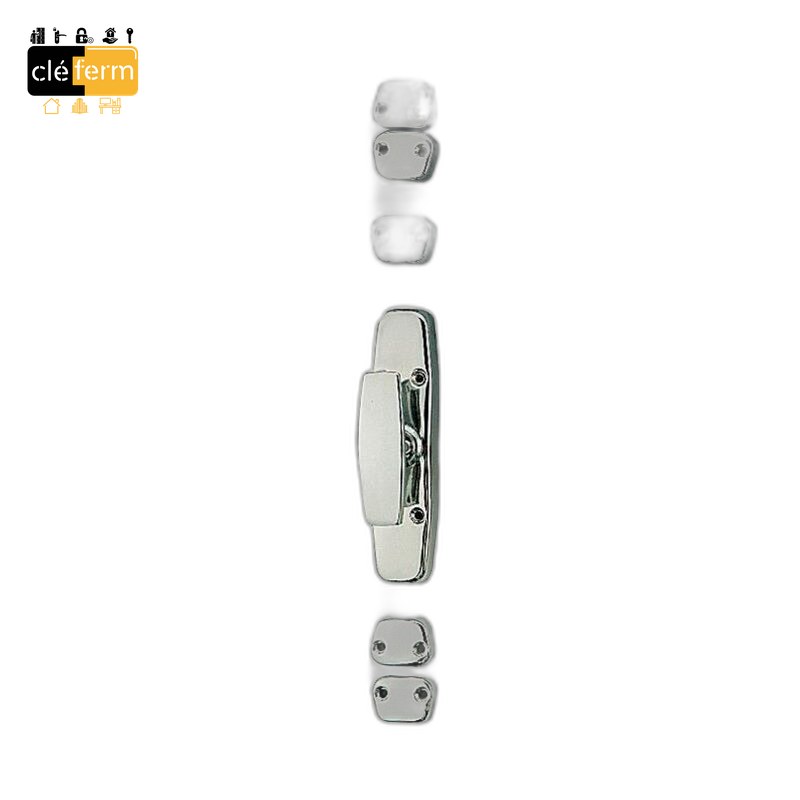 CREMONE EN APPLIQUE AVEC BOUTON CHROME