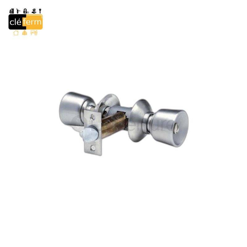 SERRURE TUBULAIRE V60 3 CLES V5 POUSS. TOURNANT LAITON POLI L80