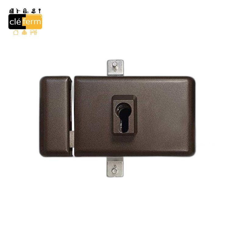 SERRURE 3 PTS APPLIQUE HORIZ. A TIRAGE PE MARRON