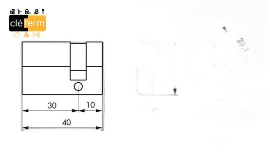 DEMI CYLINDRE SP 10 X 30 SUR PLAN AVEC 3 CLES