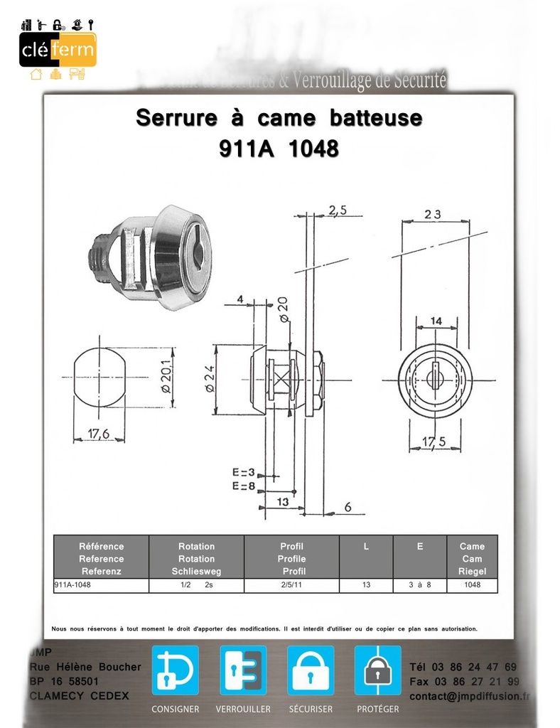 BATTEUSE 911A SERRURE DOREE