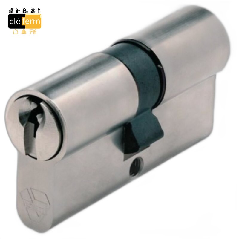 CYLINDRE V5 40X40 DOUBLE ENTREE NICKELE S'ENTROUVRANT - 3 CLES