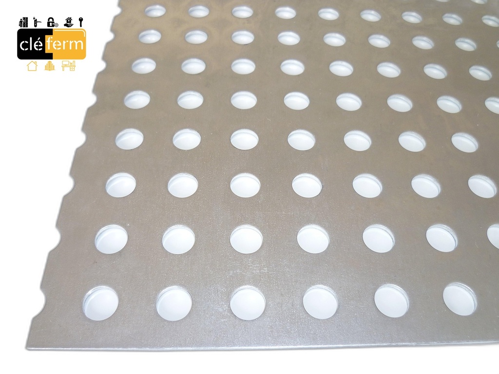 PLAQUE ENTREE ALU ANODISE DIAM 60 MM PERCEE 2 TROUS