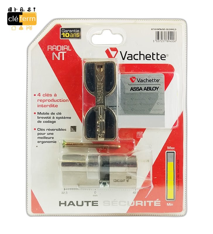 CYL.EURO.RADIAL NT 42.5X52.5 DE SUR PG/PP - 3 CLES