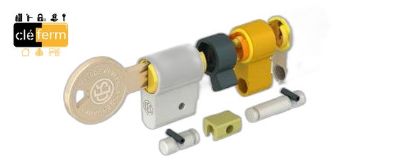 CYL.EURO.BKS50 40X50 BOUTON SUR PG/PP - 3 CLES