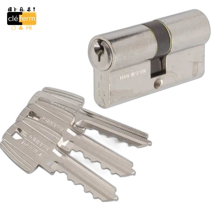 CYLINDRE EURO TE5 NICKELE 50 X 50 DE - 3 CLES AU N°
