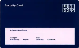 CARTE DE PROPRIETE WINKHAUS