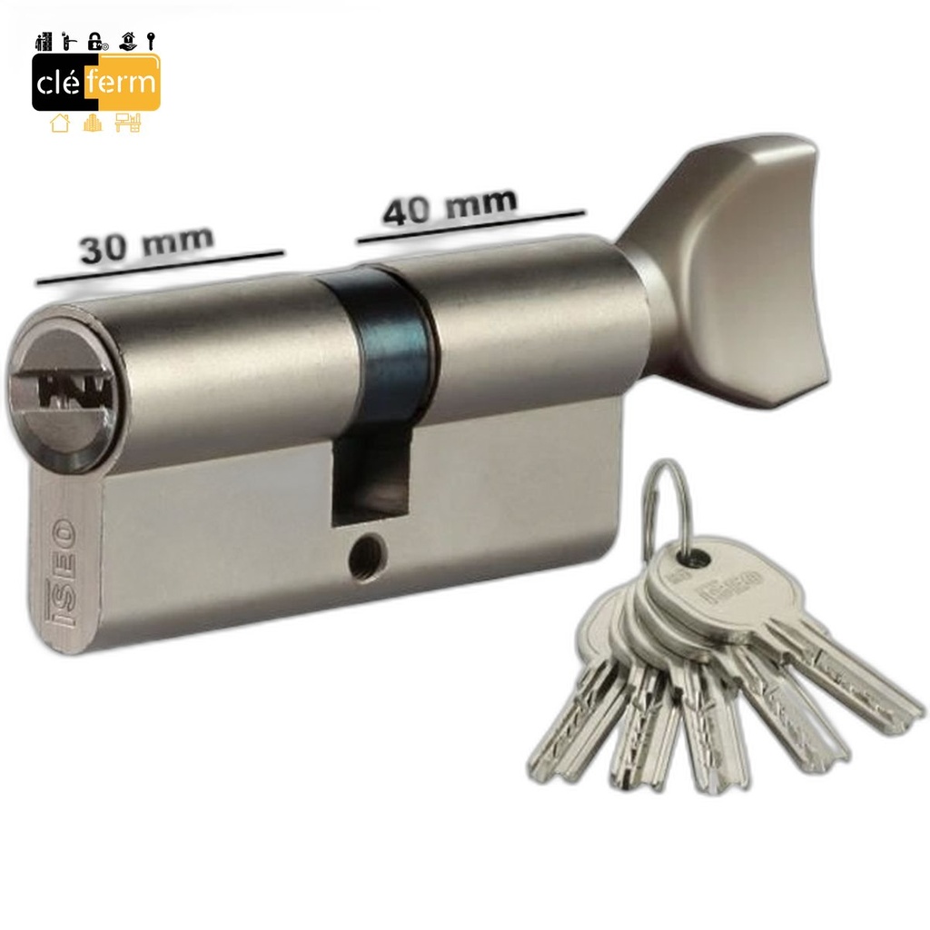 CYLINDRE EUROPEEN BKS50 30X40 DE SUR PG/PP-3 CLES FINITION LAITON