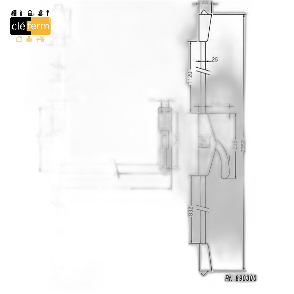 KIT ADAP PORTE VERRE CROSSBAR 89 2 PT