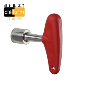 CLE A TRIANGLE POMPIER DE 14 POIGNEE POLYPROPYLENE ROUGE