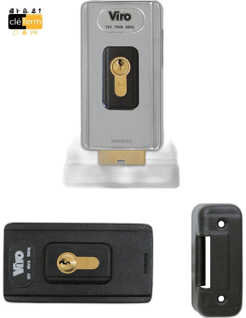 SERRURE ELE. VIRO V90 PENE BASCULANT A50/90- 3 CLES