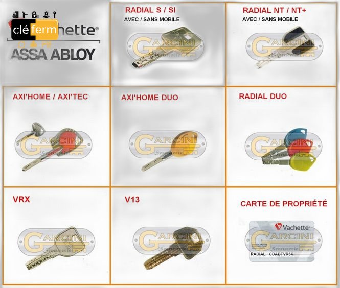 Clé serrurerie compatible Vachette (réf AAA1)