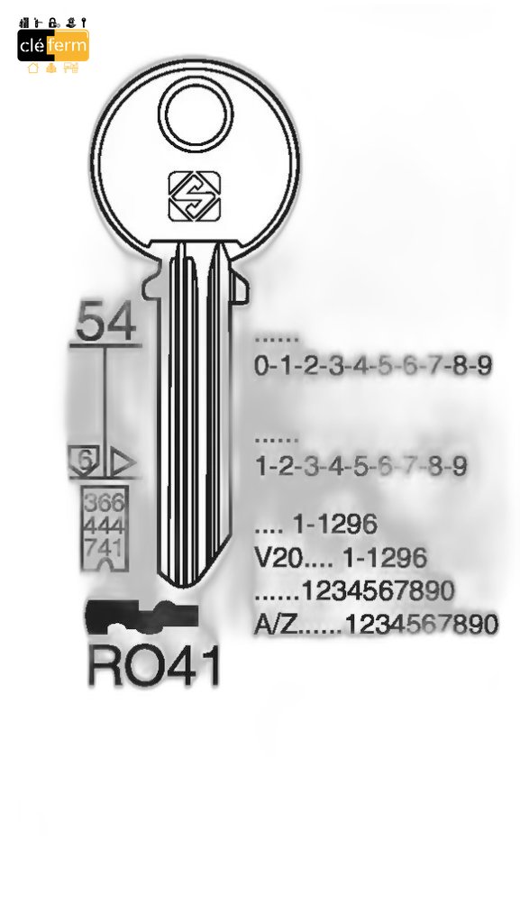 Clé serrurerie compatible Ronis (réf RO41)