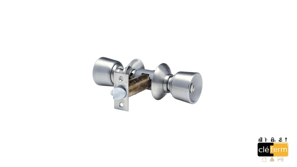 CYLINDRE 2 ENTREES LAITON POLI BOITIER N2 L80 BOUTON TULIPE ROSACE J 3 CLE(S)