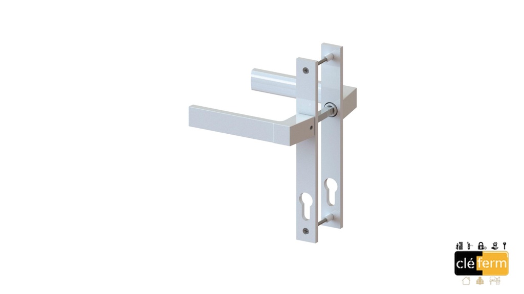 ENSEMBLE SUR PLAQUE ETROITE MM25C CARRA CLE I ENTRAXE 92 EP ./. CARRE DE 8 ANODISE ARGENT