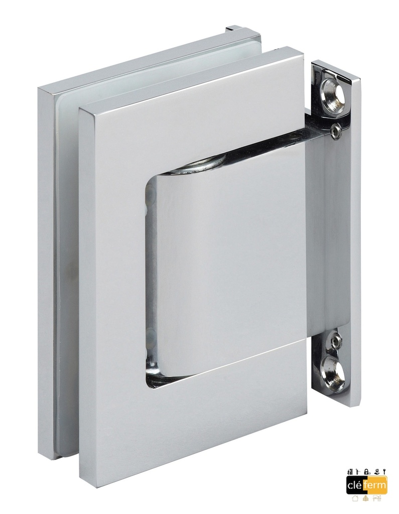 1 charnière Hydraulique double à rappel automatique verre de 8/10/12mm Alu anodisé Aninox