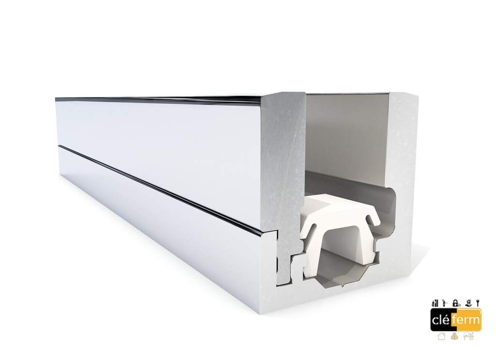 Profil USTAR à clip pour verre de 8 mm lg 3000 mm Laqué noir velours