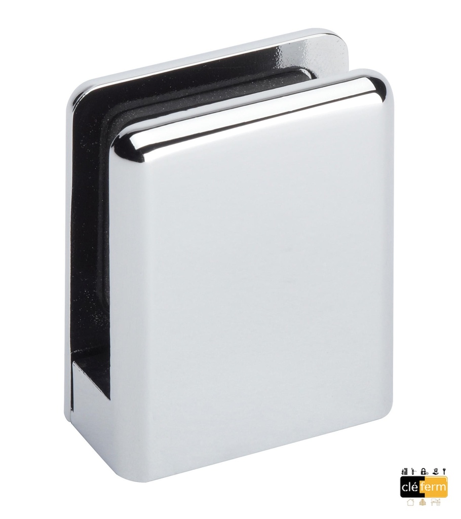 1 pince de fixation arrondie 55 x 55mm verre ép: 8 et 10 mm Inox poli