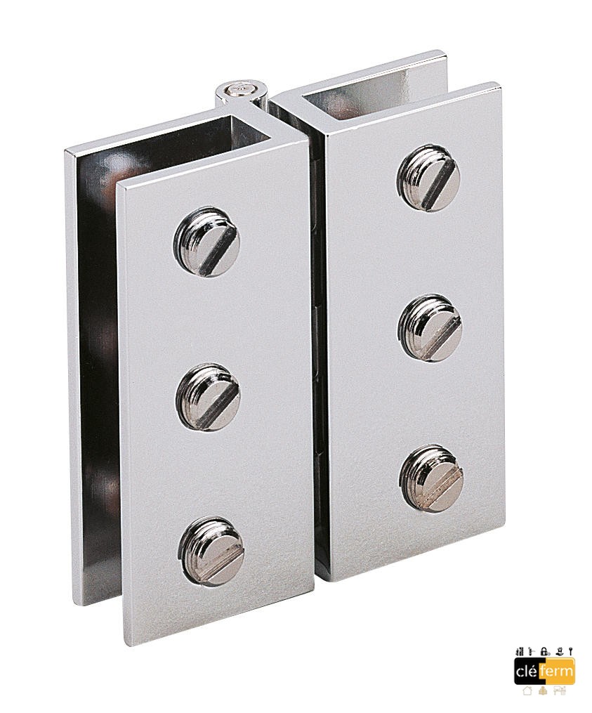 2 charnières simples 25x32mm Chromé brillant
