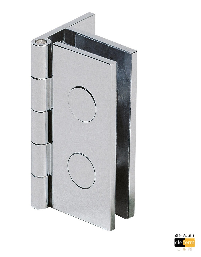 2 charnières simples 25x33,5mm Chromé mat
