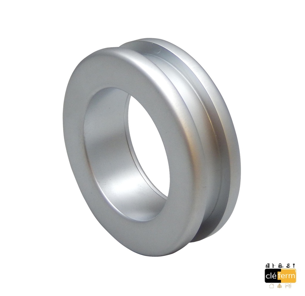 Anneau ouvert Ø 55 mm pour verre épaisseur 8-10-12 mm Chromé brillant
