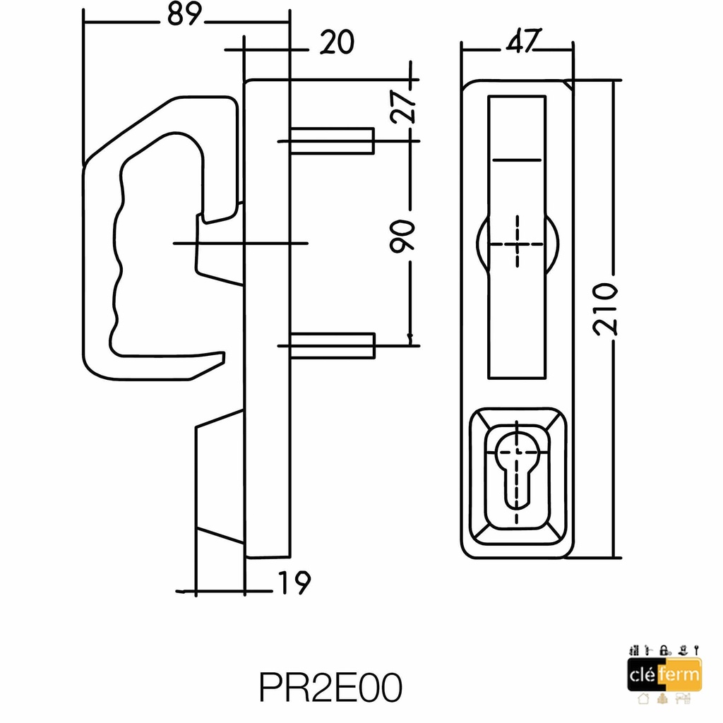  POIGNEE ROTATIVE CYL BRICARD BCTT POUR FLUID ALU