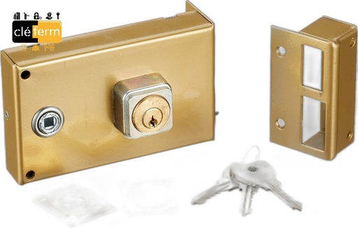 [N406D] SERRURE HORIZ FOUILLOT DROITE D.25mm/L45mm - 3 CLES