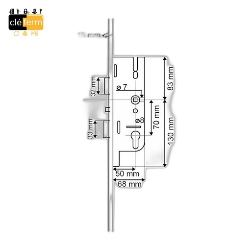 [NEUROR4] SERRURE EUROPA R4 AXE 50/70 L2150 D1045