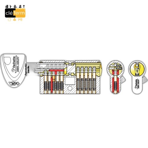 [N7101VIP+N130X30] CYLINDRE EURO VIP+ N1  30 X 30 DE SUR PG/PP 3 CLES
