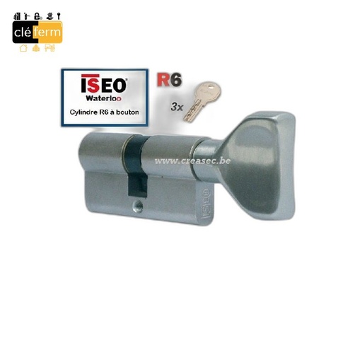 [NIR640X50B] CYLINDRE ISEO R6 40X50 BOUTON - 5 CLES