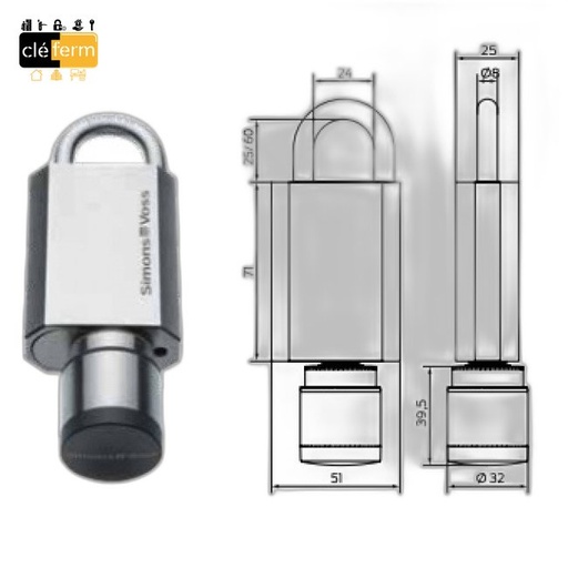 [NIP67] CADENAS ETANCHES A BADGE DIAM 8 HAUTEUR 25 OU 60