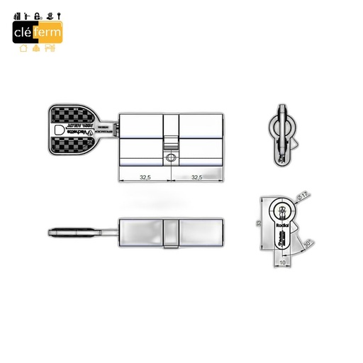 [N701SNTRADIALIS325X10] CYL.EURO. RADIALIS 32.5X10  SUR PG/PP - 3 CLES