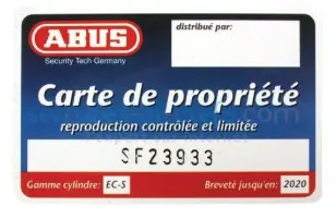 [N0023091] CARTE DE PROPRIETE ABUS