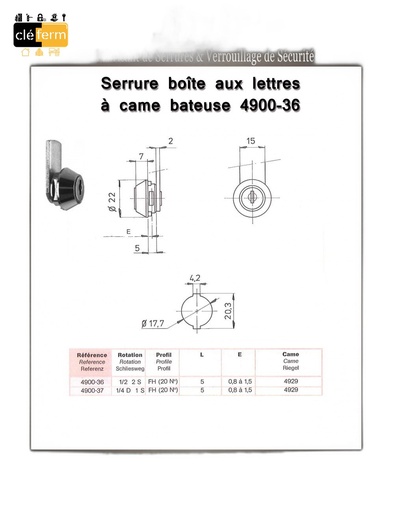 [16062] SER BATTEUSE 4900-13 2 CLES