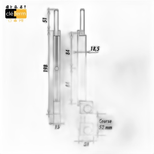 [8812] VERROU DE PIED COULIS L250 P R