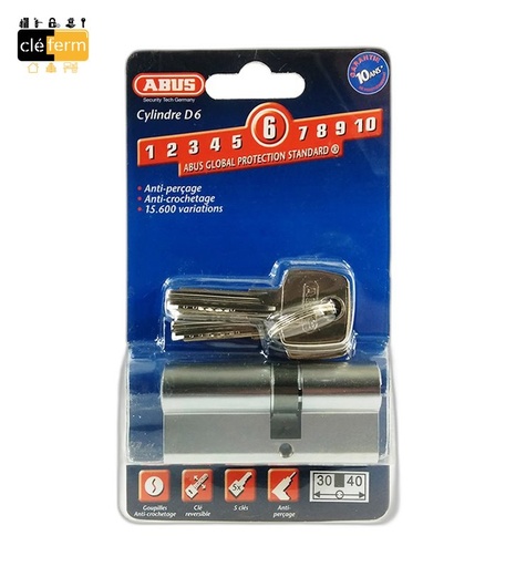 [PD63040] CYLINDRE EUROPEEN D6 30X40 DE - 5 CLES