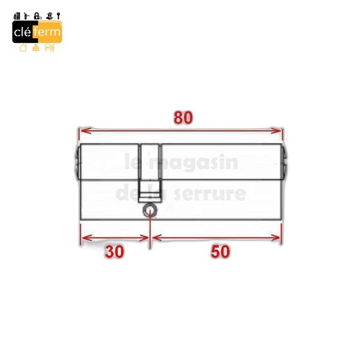 [PD63050] CYLINDRE EUROPEEN D6 30X50 DE - 5 CLES