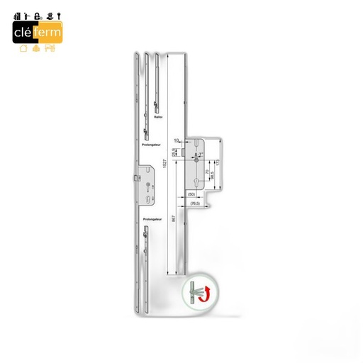 [N46520] SERRURE ENCASTREE 3 PTS FERCO